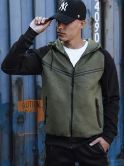 Komplety Dresowe Męskie>Dstreet Dres męski zielony AX0792