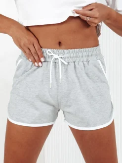 Spodenki Damskie>Dstreet Dresowe krótkie spodenki damskie TOP SPORT jasnoszare SY0406