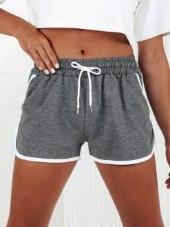 Spodenki Damskie>Dstreet Dresowe krótkie spodenki damskie TOP SPORT ciemnoszare SY0405