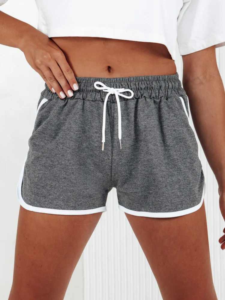 Spodenki Damskie>Dstreet Dresowe krótkie spodenki damskie TOP SPORT ciemnoszare SY0405