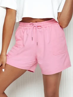 Spodenki Damskie>Dstreet Dresowe spodenki damskie PELLA różowe SY0410