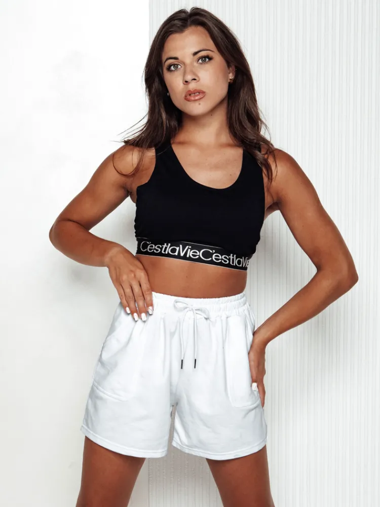 Spodenki Damskie>Dstreet Dresowe spodenki damskie PELLA białe SY0413