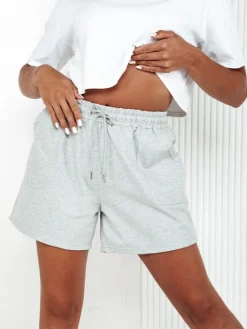 Spodenki Damskie>Dstreet Dresowe spodenki damskie PELLA jasnoszare SY0416