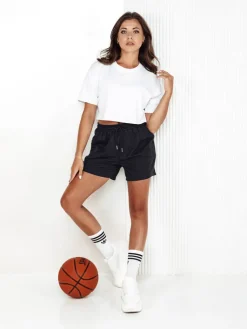 Spodenki Damskie>Dstreet Dresowe spodenki damskie PELLA czarne SY0321