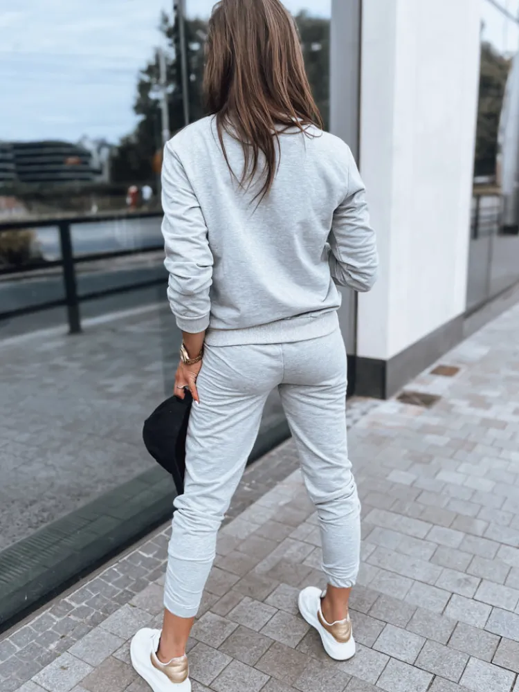 Komplety Dresowe Damskie>Dstreet Dresowy komplet damski MILIAN jasnoszary AY0816z