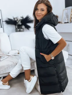 Kamizelki Damskie>Dstreet Dwustronna kamizelka damska pikowana MARIET czarna TY3157