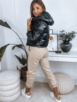 Kurtki Damskie>Dstreet Dwustronna kurtka damska pikowana HERMESI czarna TY3008