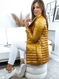 Kurtki Damskie>Dstreet Dwustronna kurtka damska pikowana KATIE żółta TY3546