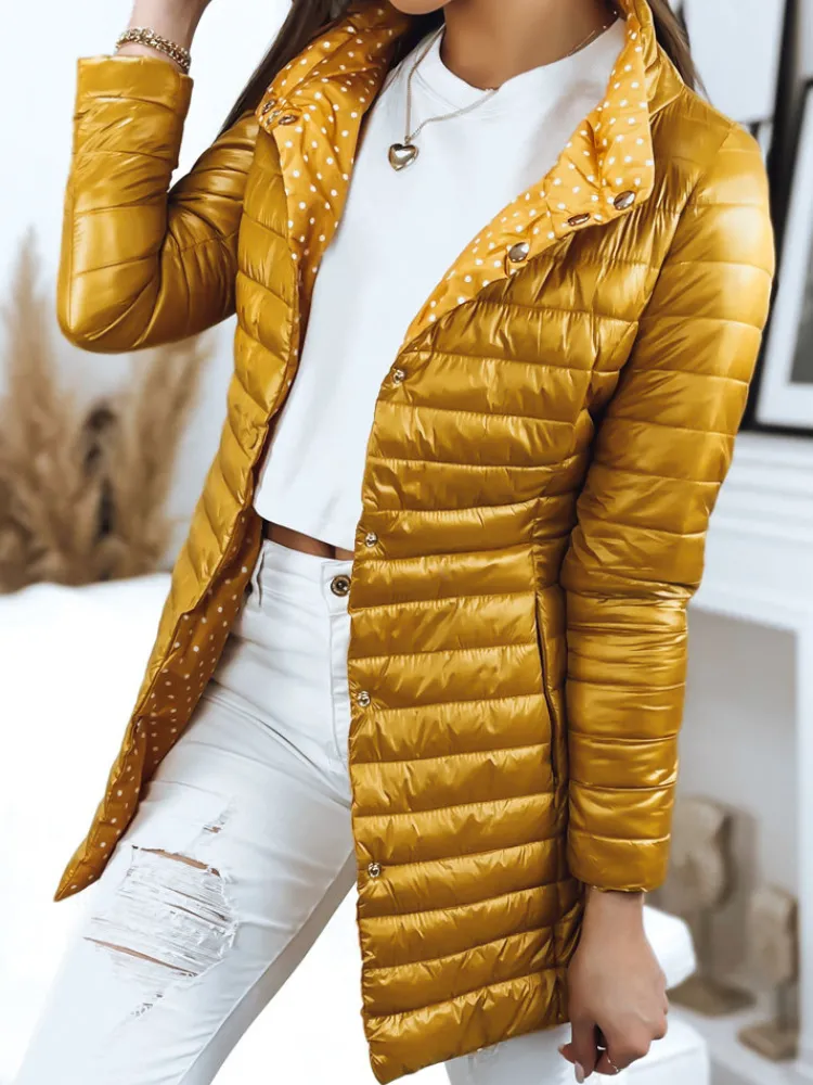 Kurtki Damskie>Dstreet Dwustronna kurtka damska pikowana KATIE żółta TY3546