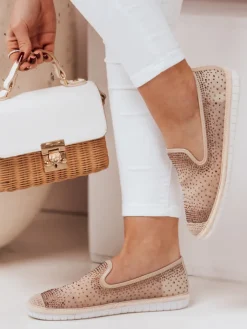 Espadryle>Dstreet Espadryle damskie SHINE złote ZY0061