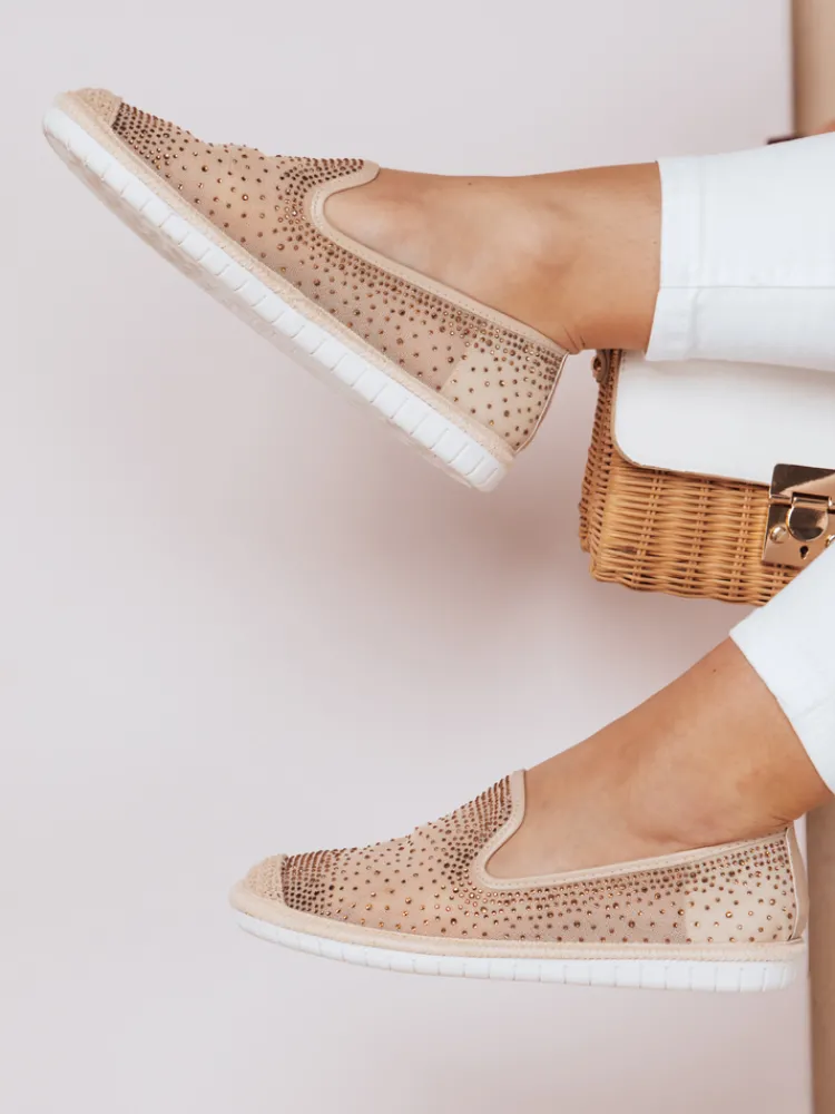 Espadryle>Dstreet Espadryle damskie SHINE złote ZY0061