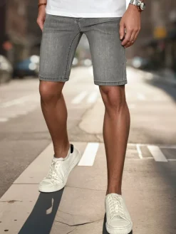 Spodenki Męskie>Dstreet Jeansy męskie krótkie ciemnoszare SX2351