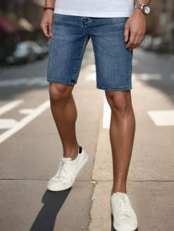 Spodenki Męskie>Dstreet Jeansy męskie krótkie niebieskie SX2489