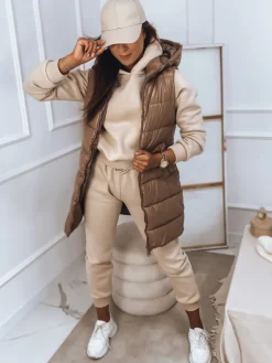 Kamizelki Damskie>Dstreet Kamizelka damska ARAS kamelowa TY2852