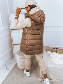 Kamizelki Damskie>Dstreet Kamizelka damska ARAS kamelowa TY2852