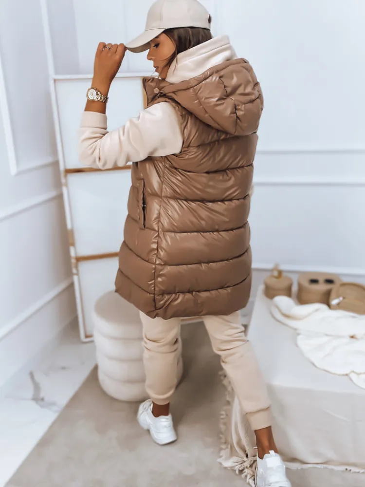 Kamizelki Damskie>Dstreet Kamizelka damska ARAS kamelowa TY2852