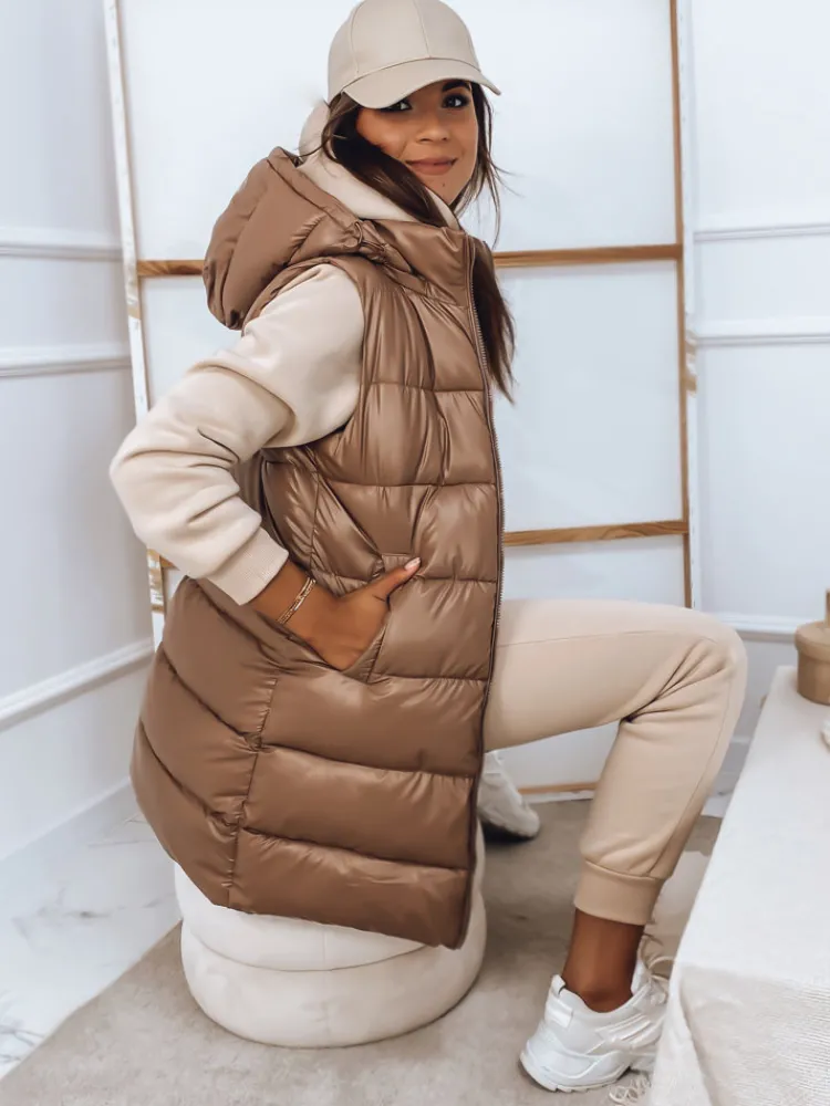 Kamizelki Damskie>Dstreet Kamizelka damska ARAS kamelowa TY2852