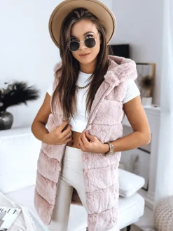 Kamizelki Damskie>Dstreet Kamizelka damska ASHTON różowa TY3338