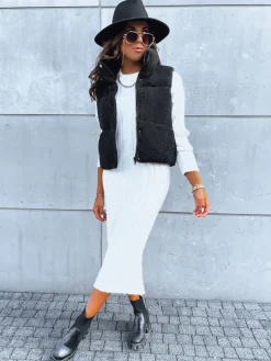 Kożuszki Damskie|Kamizelki Damskie>Dstreet Kamizelka damska baranek BEEWARM czarna TY3845