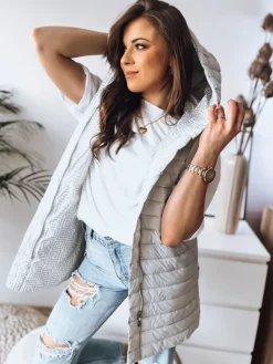 Kamizelki Damskie>Dstreet Kamizelka damska CRISTINA szara TY3472