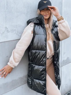 Kamizelki Damskie>Dstreet Kamizelka damska długa GANT czarna TY3839