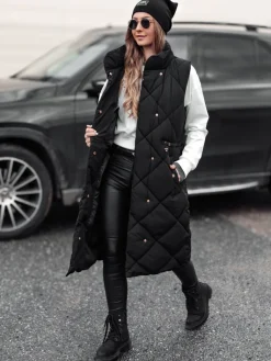 Kamizelki Damskie>Dstreet Kamizelka damska długa pikowana ARCTVEST czarna TY4765