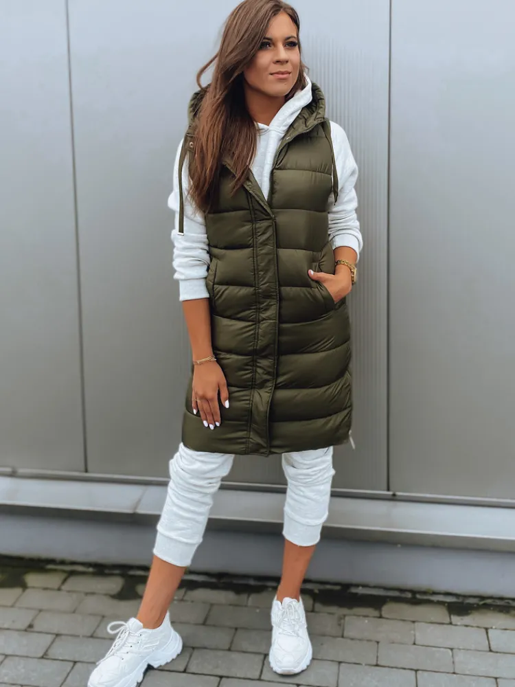 Kamizelki Damskie>Dstreet Kamizelka damska KERIN ciemnozielona TY2918