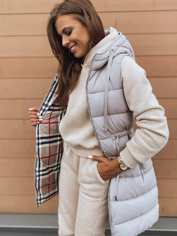 Kamizelki Damskie>Dstreet Kamizelka damska KERIS beżowa TY2909