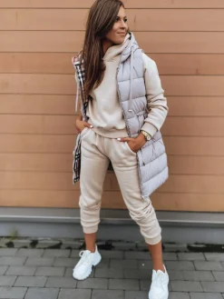 Kamizelki Damskie>Dstreet Kamizelka damska KERIS beżowa TY2909