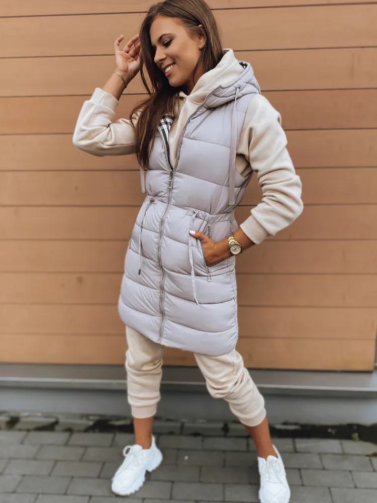 Kamizelki Damskie>Dstreet Kamizelka damska KERIS beżowa TY2909