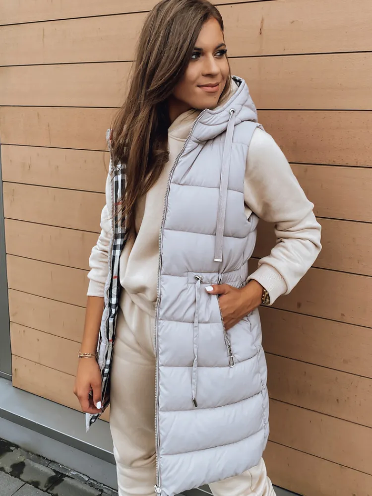 Kamizelki Damskie>Dstreet Kamizelka damska KERIS beżowa TY2909