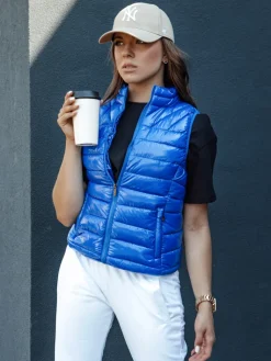Kamizelki Damskie>Dstreet Kamizelka damska krótka pikowana WIANO niebieska TY4522