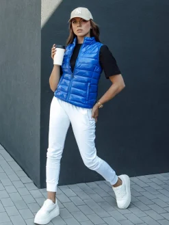 Kamizelki Damskie>Dstreet Kamizelka damska krótka pikowana WIANO niebieska TY4522