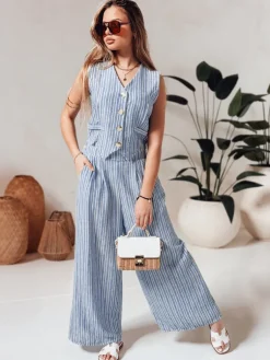 Marynarki Damskie>Dstreet Kamizelka damska LINELIA niebieska PY0134