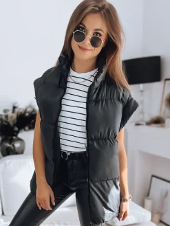 Kamizelki Damskie>Dstreet Kamizelka damska pikowana NIMIA czarna TY3248