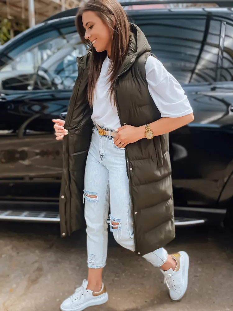 Kamizelki Damskie>Dstreet Kamizelka damska pikowana ELLA zielona TY3032