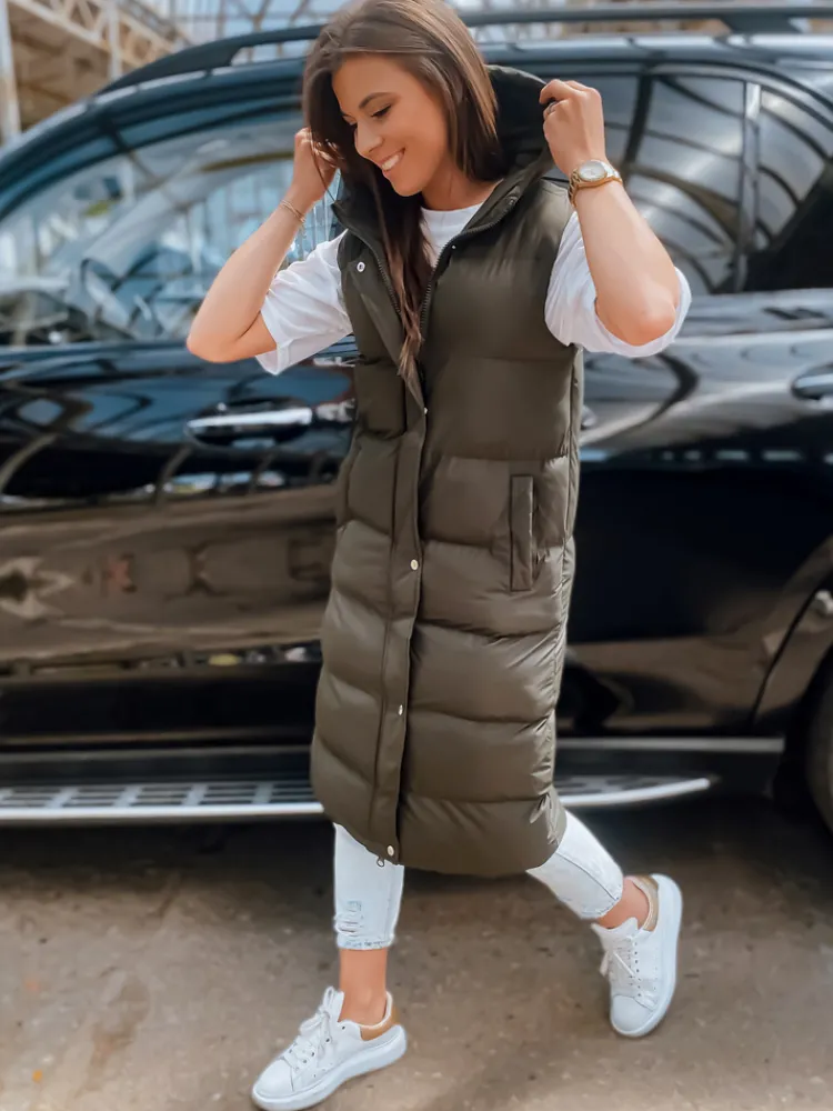 Kamizelki Damskie>Dstreet Kamizelka damska pikowana ELLA zielona TY3032