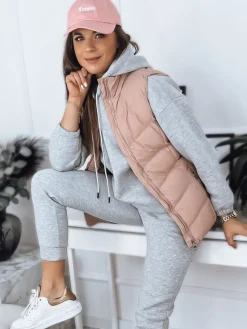 Kamizelki Damskie>Dstreet Kamizelka damska pikowana MARIN różowa TY3373