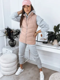 Kamizelki Damskie>Dstreet Kamizelka damska pikowana MARIN różowa TY3373