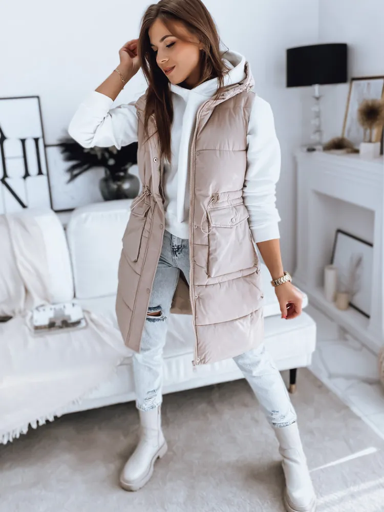 Kamizelki Damskie>Dstreet Kamizelka damska pikowana LADISA kawowa TY3289