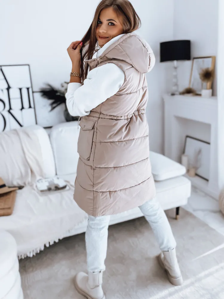 Kamizelki Damskie>Dstreet Kamizelka damska pikowana LADISA kawowa TY3289