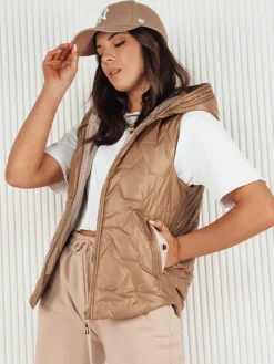 Kamizelki Damskie>Dstreet Kamizelka damska pikowana NICOLAS złota TY4119