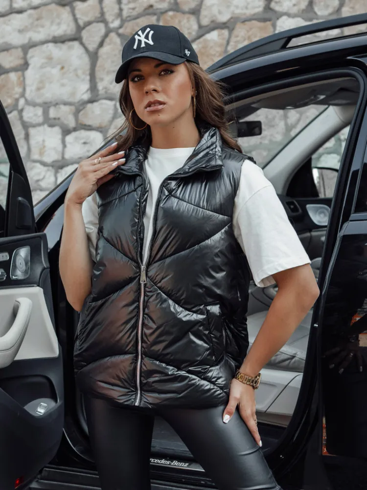 Kamizelki Damskie>Dstreet Kamizelka damska pikowana HOLO czarna TY4550