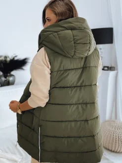 Kamizelki Damskie>Dstreet Kamizelka damska pikowana NOELIA zielona TY3132