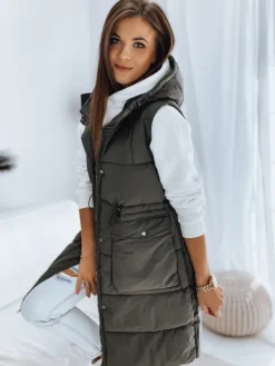 Kamizelki Damskie>Dstreet Kamizelka damska pikowana LADISA zielona TY3290