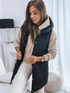 Kamizelki Damskie>Dstreet Kamizelka damska pikowana GAMIS czarna TY3291