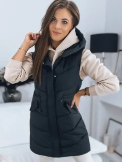 Kamizelki Damskie>Dstreet Kamizelka damska pikowana GAMIS czarna TY3291