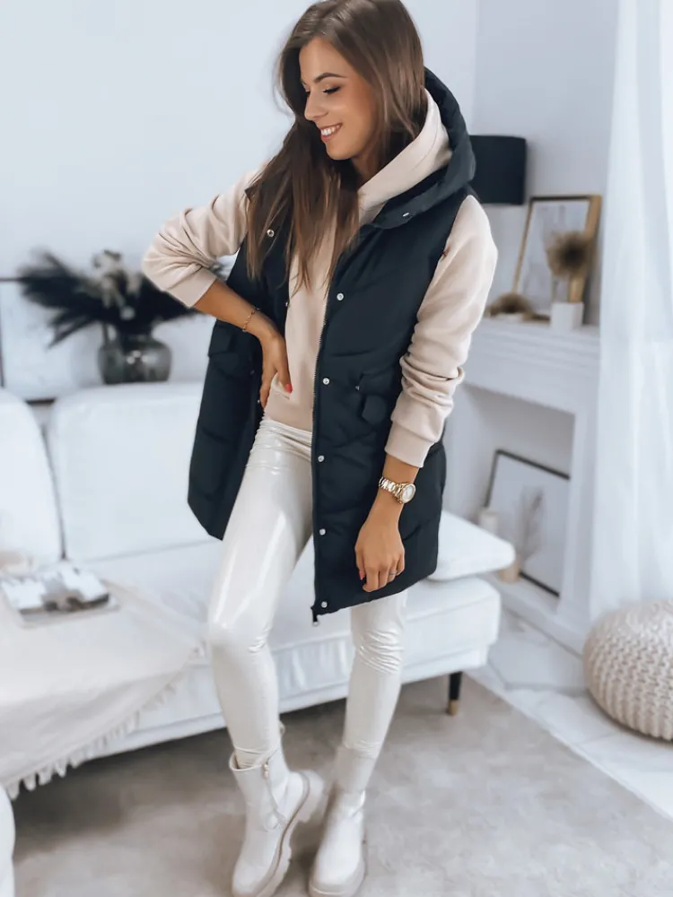 Kamizelki Damskie>Dstreet Kamizelka damska pikowana GAMIS czarna TY3291