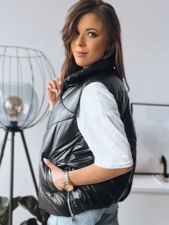 Kamizelki Damskie>Dstreet Kamizelka damska pikowana HOLO czarna TY3477