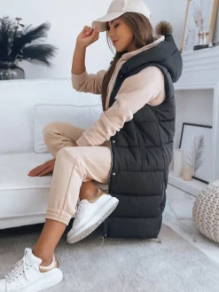 Kamizelki Damskie>Dstreet Kamizelka damska pikowana NOELIA czarna TY3134